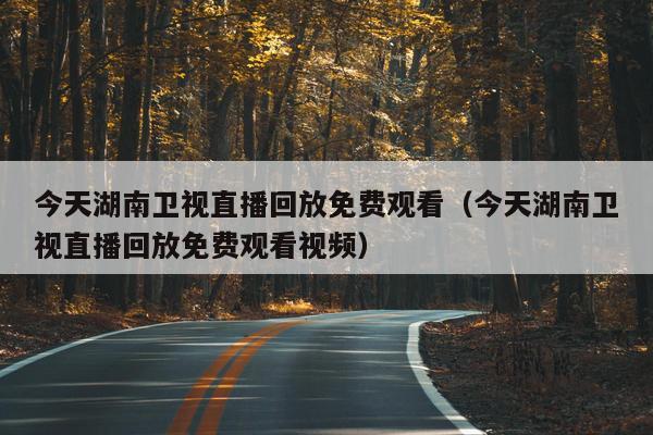 今天湖南卫视直播回放免费观看（今天湖南卫视直播回放免费观看视频）