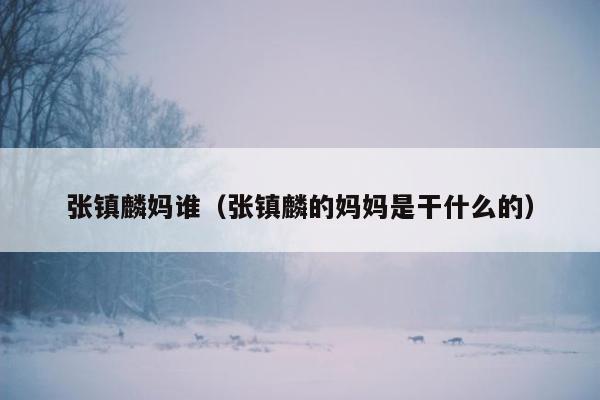 张镇麟妈谁（张镇麟的妈妈是干什么的）