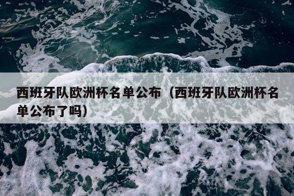 西班牙队欧洲杯名单公布（西班牙队欧洲杯名单公布了吗）