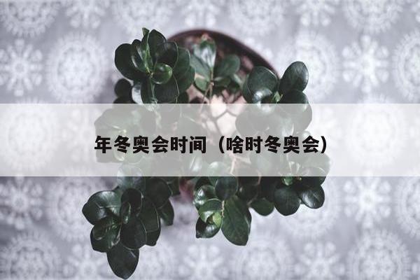 年冬奥会时间（啥时冬奥会）