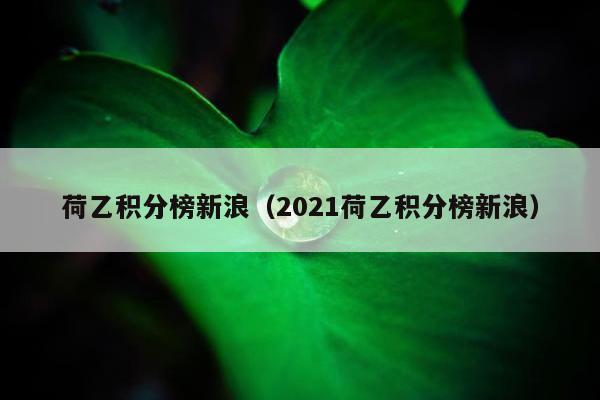 荷乙积分榜新浪（2021荷乙积分榜新浪）