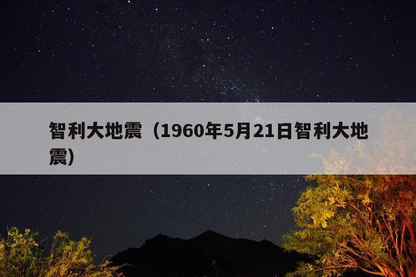 智利大地震（1960年5月21日智利大地震）