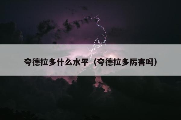 夸德拉多什么水平（夸德拉多厉害吗）