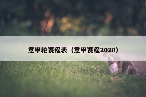 意甲轮赛程表（意甲赛程2020）