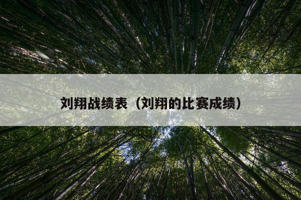 刘翔战绩表（刘翔的比赛成绩）