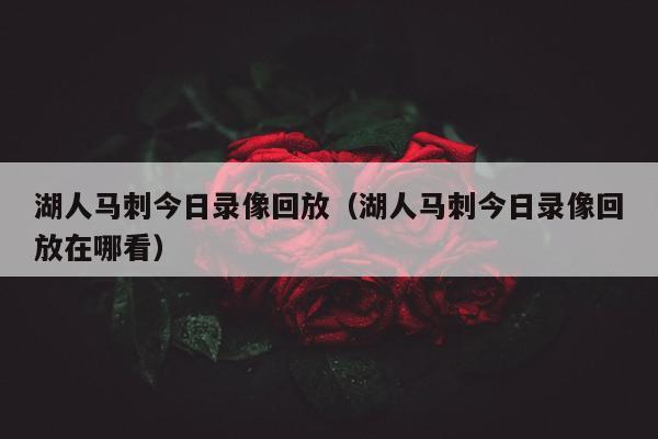 湖人马刺今日录像回放（湖人马刺今日录像回放在哪看）