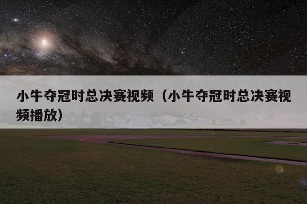 小牛夺冠时总决赛视频（小牛夺冠时总决赛视频播放）