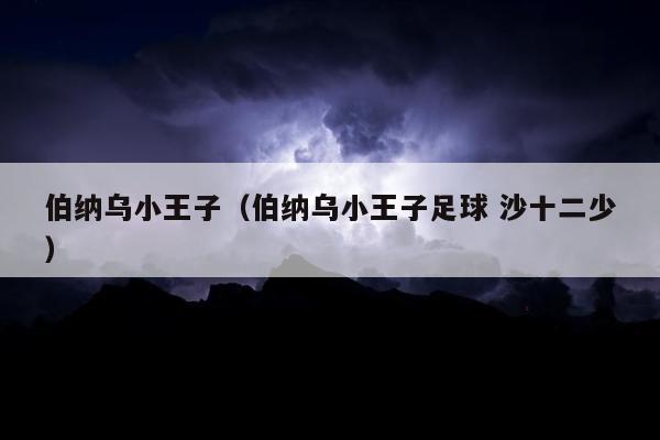 伯纳乌小王子（伯纳乌小王子足球 沙十二少）