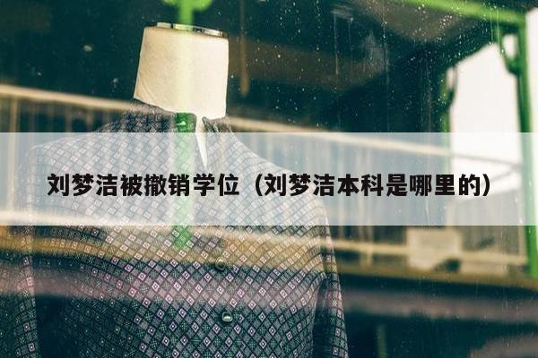 刘梦洁被撤销学位（刘梦洁本科是哪里的）