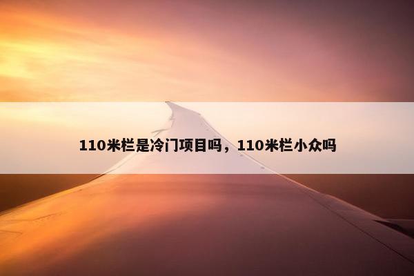 110米栏是冷门项目吗，110米栏小众吗