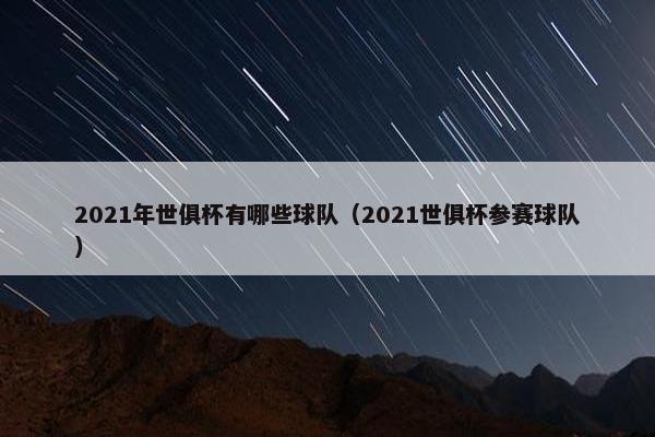 2021年世俱杯有哪些球队（2021世俱杯参赛球队）