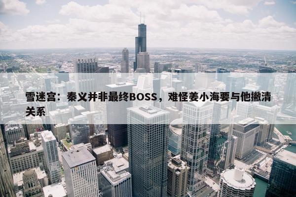 雪迷宫：秦义并非最终BOSS，难怪姜小海要与他撇清关系