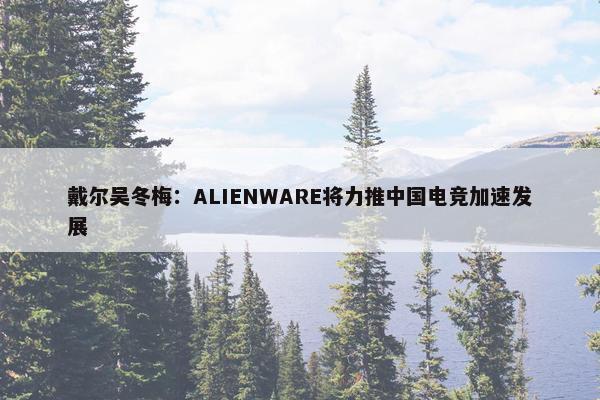 戴尔吴冬梅：ALIENWARE将力推中国电竞加速发展