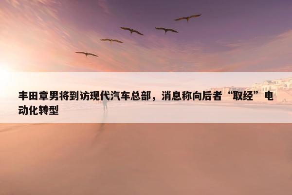 丰田章男将到访现代汽车总部，消息称向后者“取经”电动化转型