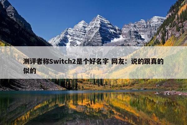 测评者称Switch2是个好名字 网友：说的跟真的似的