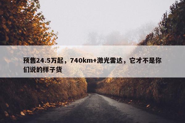 预售24.5万起，740km+激光雷达，它才不是你们说的样子货