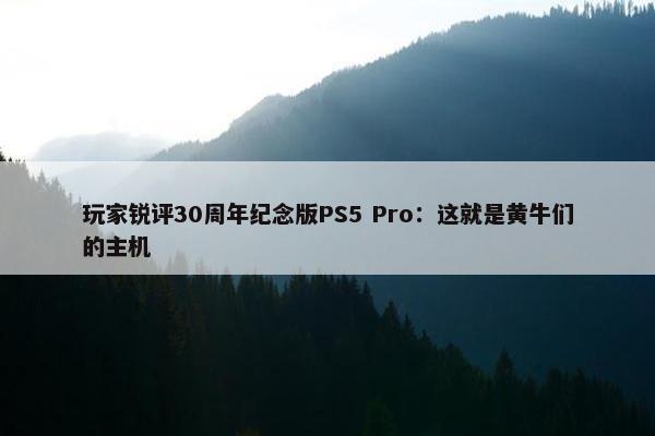 玩家锐评30周年纪念版PS5 Pro：这就是黄牛们的主机