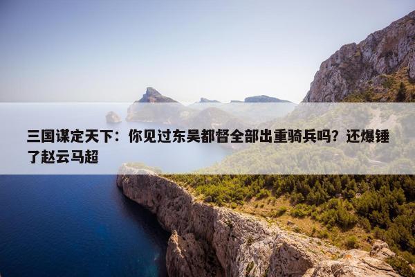 三国谋定天下：你见过东吴都督全部出重骑兵吗？还爆锤了赵云马超