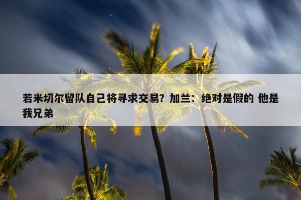 若米切尔留队自己将寻求交易？加兰：绝对是假的 他是我兄弟