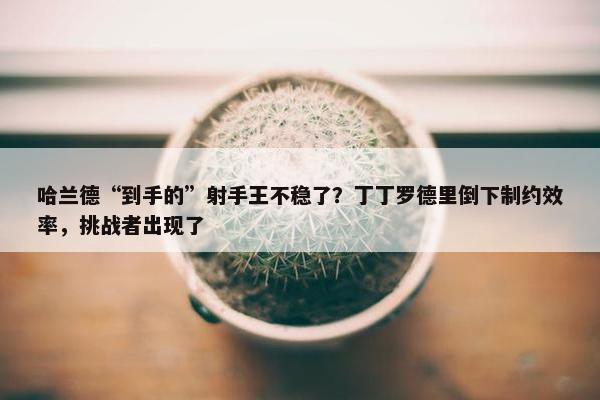 哈兰德“到手的”射手王不稳了？丁丁罗德里倒下制约效率，挑战者出现了