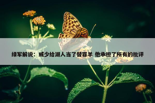 绿军解说：威少给湖人当了替罪羊 他承担了所有的批评