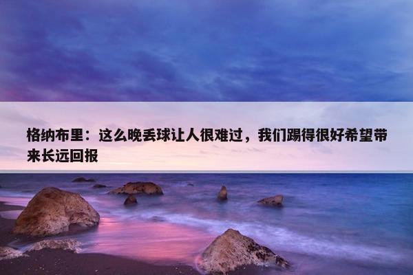 格纳布里：这么晚丢球让人很难过，我们踢得很好希望带来长远回报