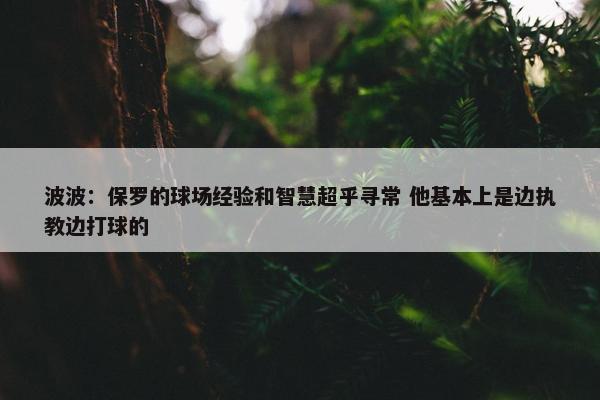 波波：保罗的球场经验和智慧超乎寻常 他基本上是边执教边打球的