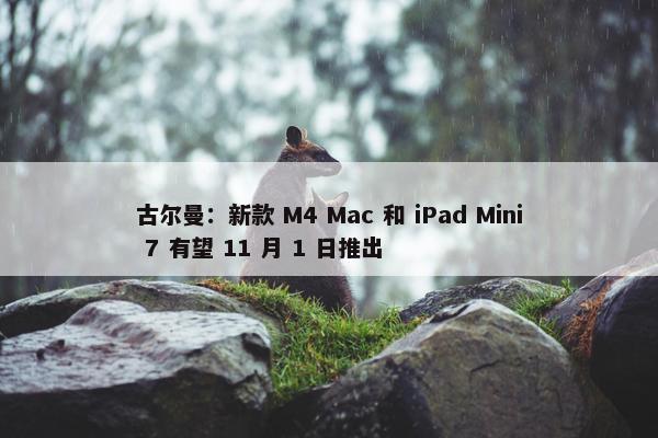 古尔曼：新款 M4 Mac 和 iPad Mini 7 有望 11 月 1 日推出