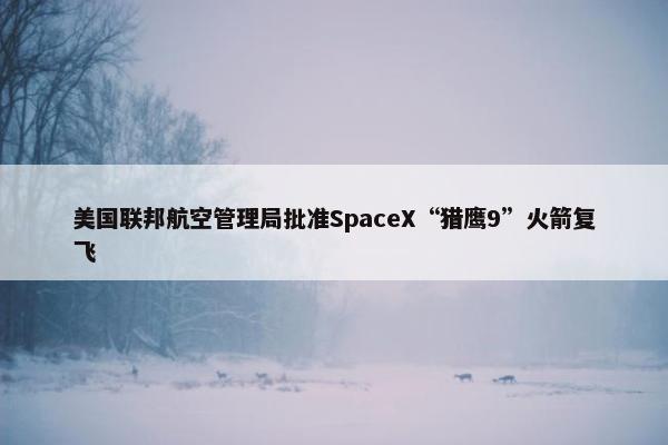 美国联邦航空管理局批准SpaceX“猎鹰9”火箭复飞