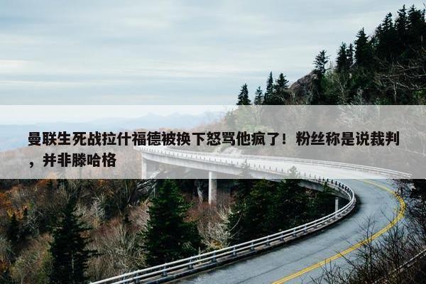 曼联生死战拉什福德被换下怒骂他疯了！粉丝称是说裁判，并非滕哈格