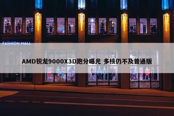 AMD锐龙9000X3D跑分曝光 多核仍不及普通版