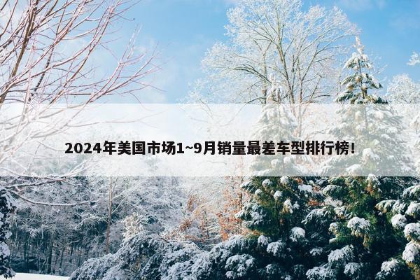 2024年美国市场1~9月销量最差车型排行榜！