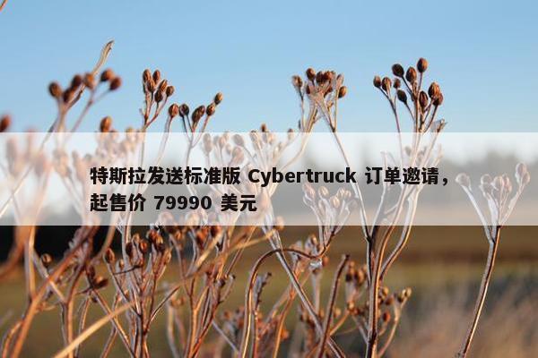 特斯拉发送标准版 Cybertruck 订单邀请，起售价 79990 美元