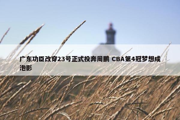 广东功臣改穿23号正式投奔周鹏 CBA第4冠梦想成泡影