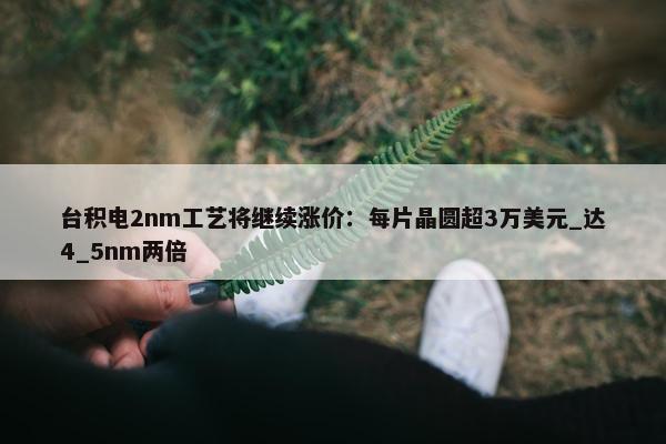 台积电2nm工艺将继续涨价：每片晶圆超3万美元_达4_5nm两倍 