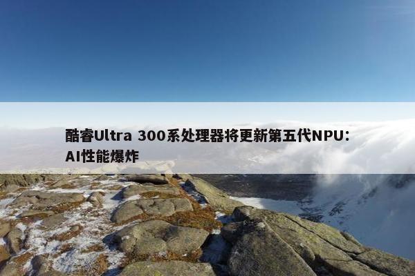 酷睿Ultra 300系处理器将更新第五代NPU：AI性能爆炸