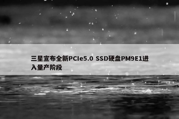 三星宣布全新PCIe5.0 SSD硬盘PM9E1进入量产阶段