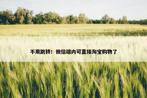 不用跳转！微信端内可直接淘宝购物了