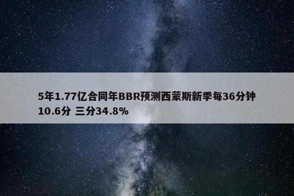 5年1.77亿合同年BBR预测西蒙斯新季每36分钟10.6分 三分34.8%