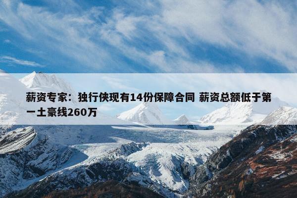 薪资专家：独行侠现有14份保障合同 薪资总额低于第一土豪线260万