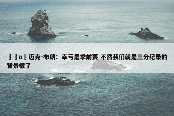 🤭迈克-布朗：幸亏是季前赛 不然我们就是三分纪录的背景板了