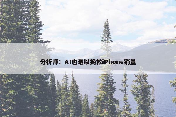 分析师：AI也难以挽救iPhone销量