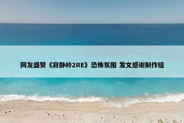 网友盛赞《寂静岭2RE》恐怖氛围 发文感谢制作组