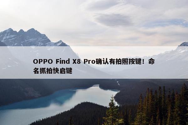 OPPO Find X8 Pro确认有拍照按键！命名抓拍快启键