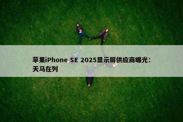 苹果iPhone SE 2025显示屏供应商曝光：天马在列