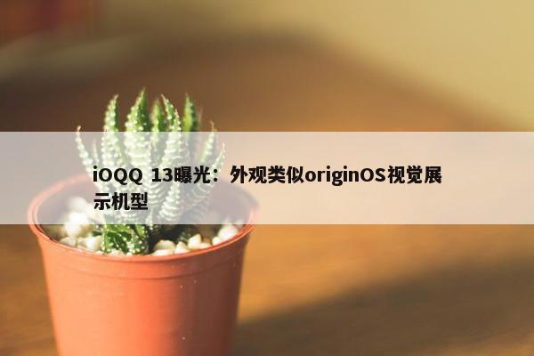 iOQQ 13曝光：外观类似originOS视觉展示机型