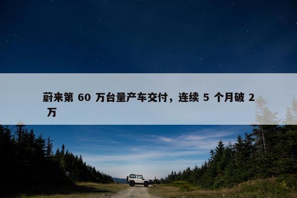 蔚来第 60 万台量产车交付，连续 5 个月破 2 万