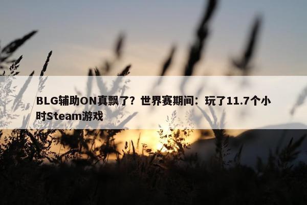 BLG辅助ON真飘了？世界赛期间：玩了11.7个小时Steam游戏