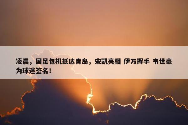 凌晨，国足包机抵达青岛，宋凯亮相 伊万挥手 韦世豪为球迷签名！