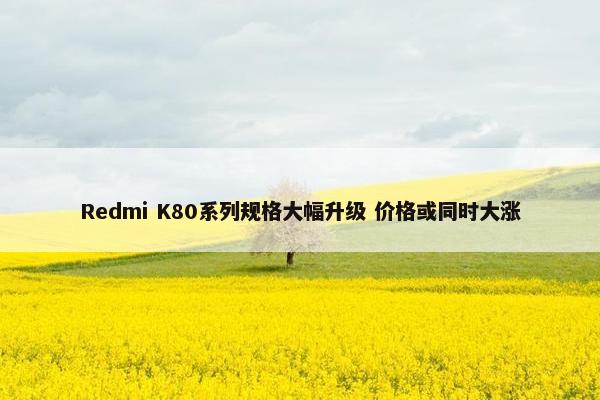 Redmi K80系列规格大幅升级 价格或同时大涨